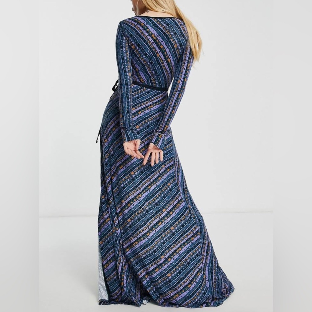 Free People Phoebe printed jersey wrap maxi dress - Picture 2 of 8